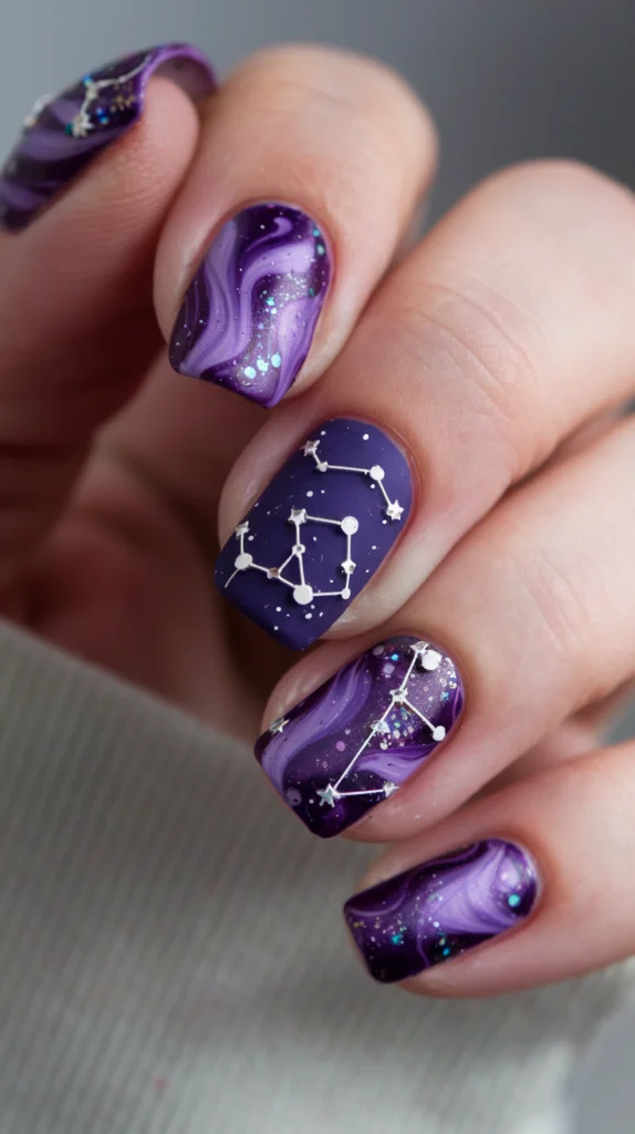 Cat Eye Galaxy Nails